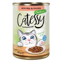 12 x 400 g Catessy kúsky v želé alebo v omáčke  - teľacie a kuracie v omáčke