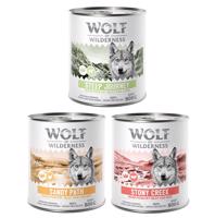 6 x 800 g miešané balenia - Wolf of Wilderness - 6 x 800  2x hydinové s kuracím, 2x hydinové s jahňacím, 2x hydinové s hovädzím