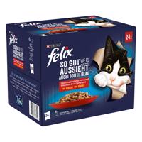Felix kapsičky 48 x 85 g - 20 % ZĽAVA -  ("So gut...") kuracie, jahňacie, hovädzie, králičie
