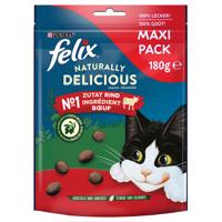 Felix Naturally Delicious maškrty pre mačky - hovädzie s kustovnicou čínskou (180 g)