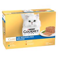 Gourmet Gold, 48 x 85 g - 3 + 1 zdarma!  -  jemná paštéta mix (králičie, kuracie, losos, obličky)