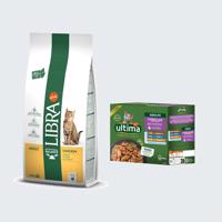 Libra Cat 12 kg + Ultima Sterilized Cat 8 x 85 g - Adult Chicken 12 kg + Sterilized Cat mix II (kuracie, hovädzie, tuniak, morské ryby) 8 x 85 g