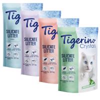 Podstielka Tigerino Crystals 6 x 5 l balenie na skúšku! - 4 druhy (Classic, Flower-Power, Lavender & Aloe vera)