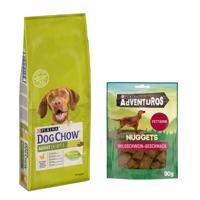 Purina Dog Chow 14 kg + AdVENTuROS Nuggets zdarma - Adult Chicken 14 Kg + Adventuros Nuggets 90 g