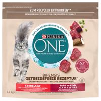 PURINA ONE Grain Free Sterilized Beef - výhodné balenie: 3 x 1,1 kg