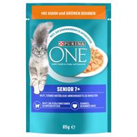 Purina ONE Senior 7+ - s kuracím a zelenými fazuľkami (26 x 85 g)
