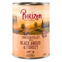 Purizon Adult 6 x 400 g - hovädzie Black-Angus s morčacím so sladkými zemiakmi a brusnicami