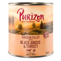 Purizon Organic konzervy / Adult kapsičky - 15 % zľava - black-angus a morka so sladkými zemiakmi a brusnicami (6 x 800 g)