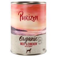 Purizon Organic konzervy / Adult kapsičky - 15 % zľava - Organic hovädzie a kuracie s mrkvou (6 x 400 g) konzervy