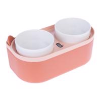 TIAKI dvojitá miska s nádobou na krmivo - 2 x 420 ml
