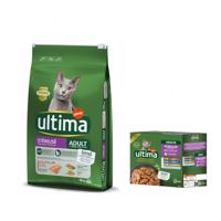 Ultima Cat 10 kg + Sterilized mix II 8 x 85g zdarma! - Sterilized Salmon & Barley 10 kg + Sterilized mix II (kuracie, hovädzie, tuniak, morské ryby) 8 x 85 g
