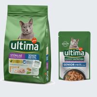 Ultima Cat 10 kg + Sterilized mix II 8 x 85g zdarma! - Sterilized Senior 10 kg + Nutrition Senior Chicken & Beef  4 x 70 g