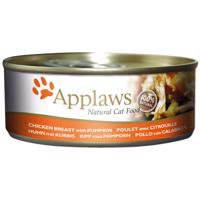 Výhodné balenie Applaws krmivo pre mačky 12 x 156 g - Kura & tekvica