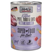 Výhodné balenie MAC´s Cat 12 x 400 g - Kitten (morčacie, hovädzie, kačacie)