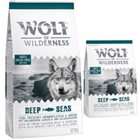 Wolf of Wilderness granule, 13 kg - 12 + 1 kg zdarma!  - "Deep Seas" so sleďom