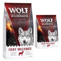 Wolf of Wilderness granule, 13 kg - 12 + 1 kg zdarma!  - "Fiery Volcanoes" - jahňacie Single