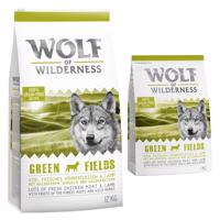Wolf of Wilderness granule, 13 kg - 12 + 1 kg zdarma!  - "Green Fields" jahňacie