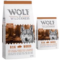 Wolf of Wilderness granule, 13 kg - 12 + 1 kg zdarma!  - "Oak Woods" - s diviakom