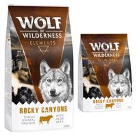 Wolf of Wilderness granule, 13 kg - 12 + 1 kg zdarma!  - "Rocky Canyons“ - hovädzie