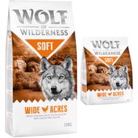 Wolf of Wilderness granule, 13 kg - 12 + 1 kg zdarma!  - ""Soft - Wide Acres" - kuracie
