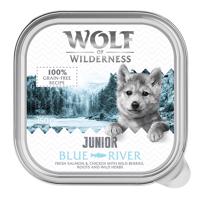 Wolf of Wilderness JUNIOR - Duo-Protein 6 / 24 x 150 g vanička - 6 x 150 g Blue River - kuracie a losos