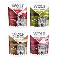 Wolf of Wilderness miešané balenie - Mix II kapsičky: 1x jahňacie, 1x hovädzie, 2x králičie, 2x teľacie