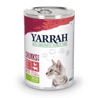 Yarrah Bio Chunks 1 x 405 g - Bio kuracie a Bio hovädzie s Bio žihľavou a Bio paradajkami v omáčke